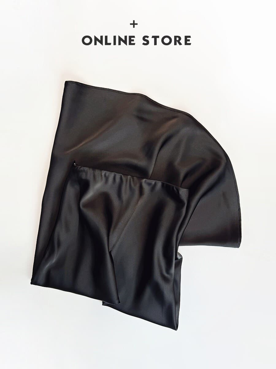 Утягивающая атласная шелковистая юбка средней длины с высокой талией, весна-лето 2024, новая длинная юбка трапециевидной...