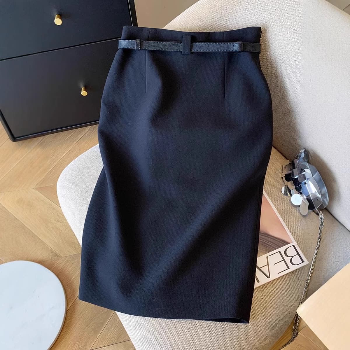 Готовый запас, весна и лето, новая красивая юбка на рабочем месте, женский костюм, юбка, сексуальная юбка, закрывающая бедра...