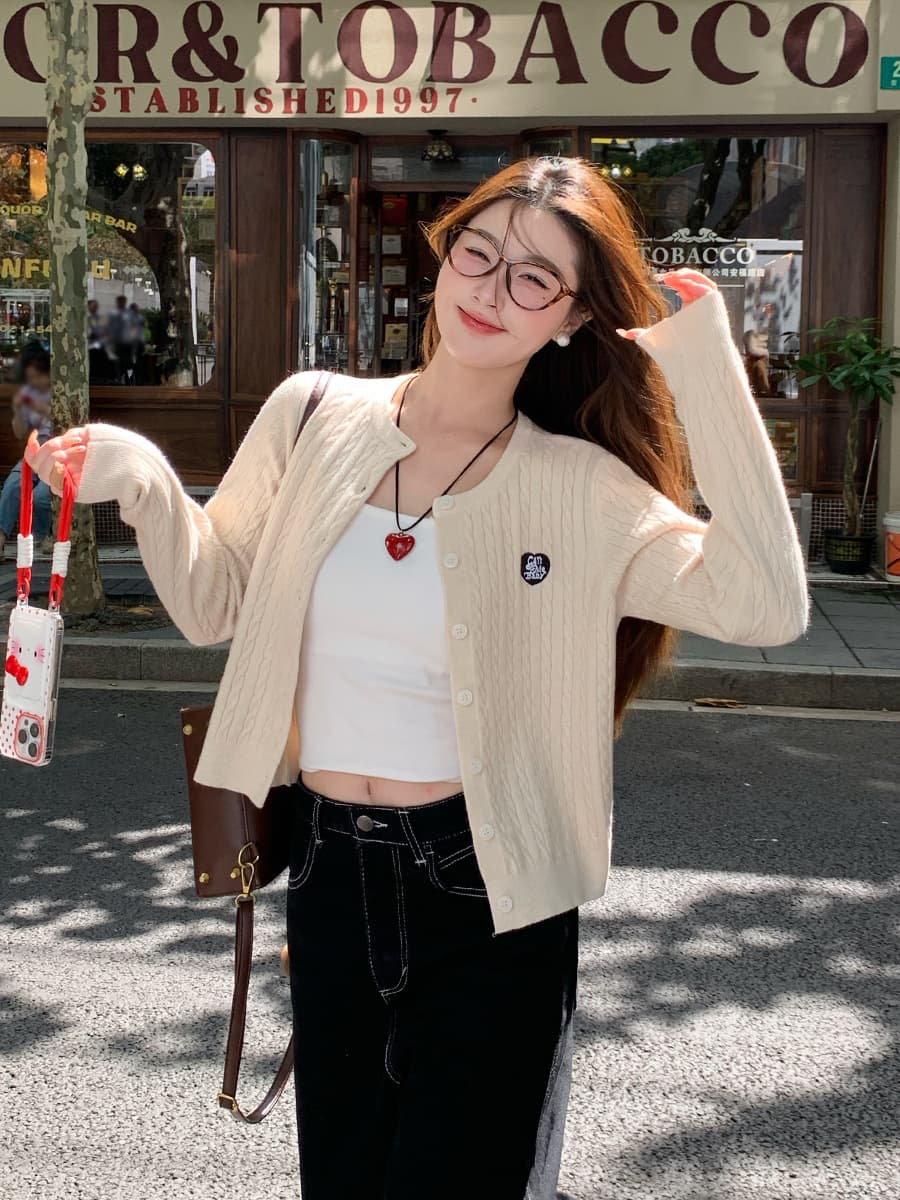 Желтый вязаный кардиган для женщин, новинка 2025 года, укороченный, повседневный, весенне-осенний, крупной вязки, с эффектом...