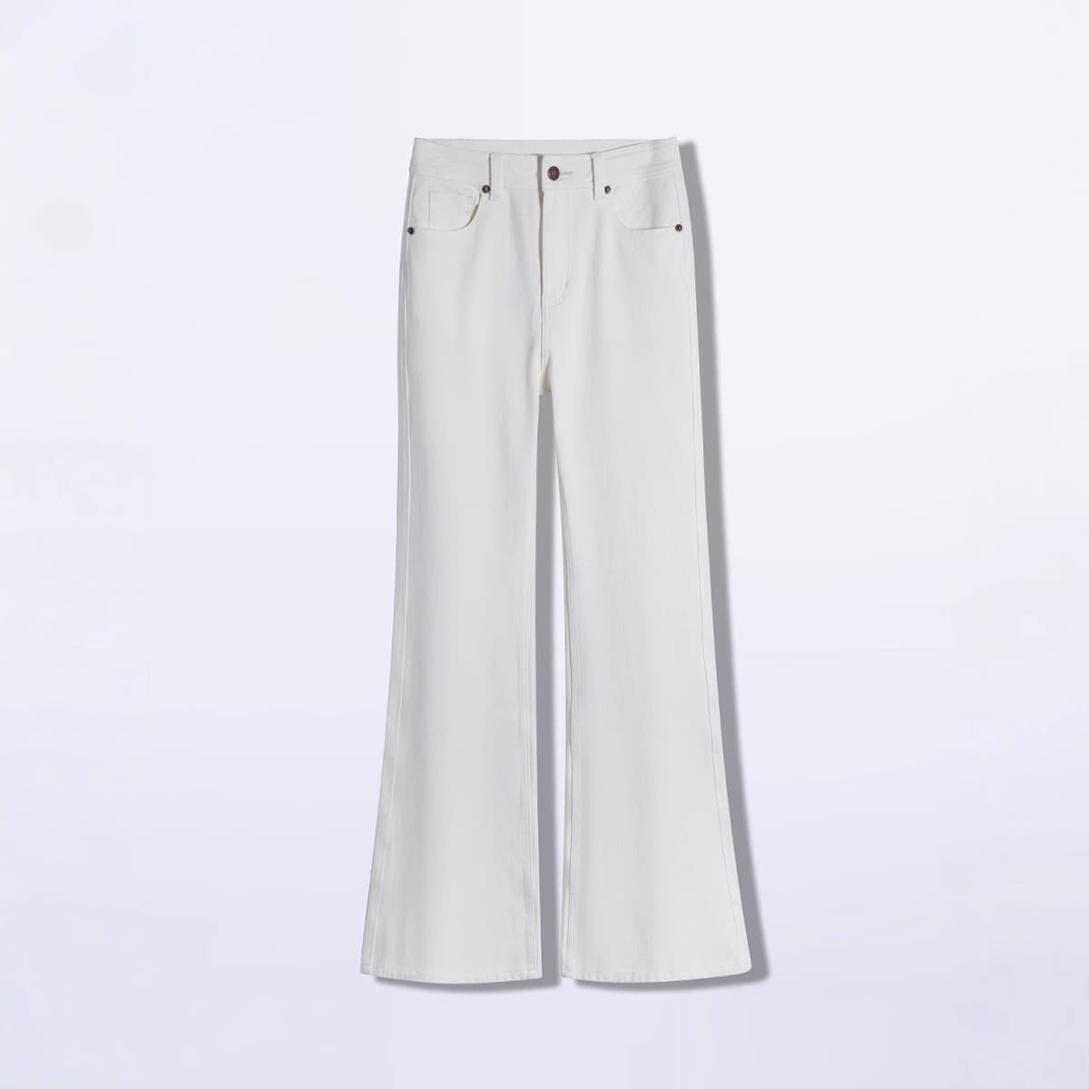 Джинсы-клеш с высокой талией и флисовой подкладкой, прямые, из высококачественного эластичного материала, осень-зима 2025,...