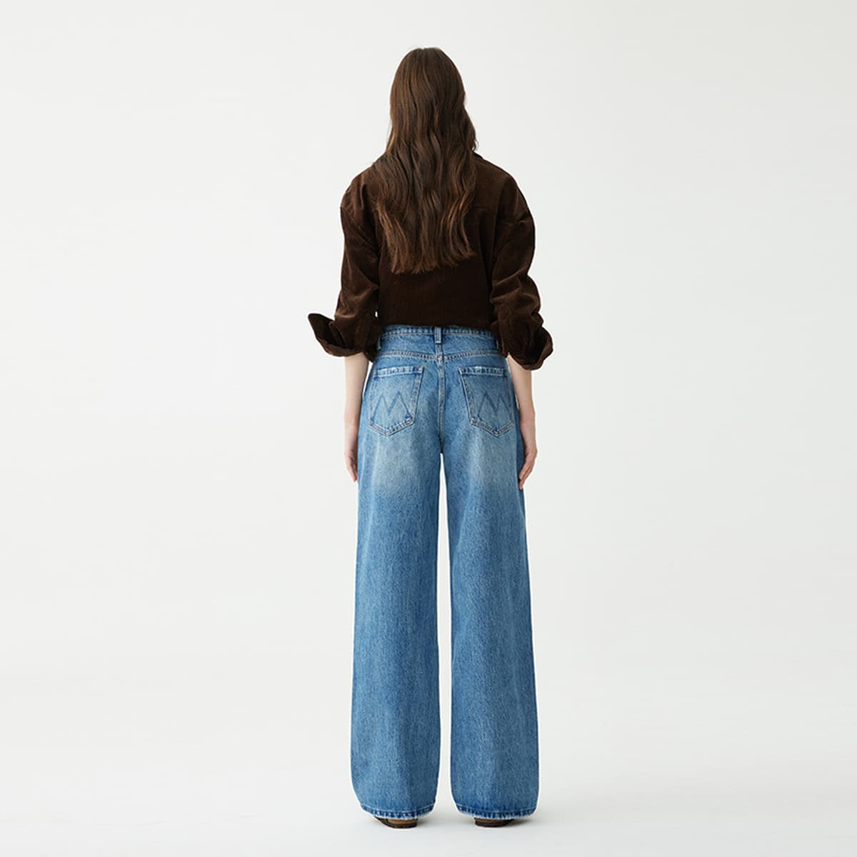 Женские джинсы свободного кроя из чистого хлопка, весна 2026, с высокой талией, стройнящие, светло-голубые, премиум-класса,...