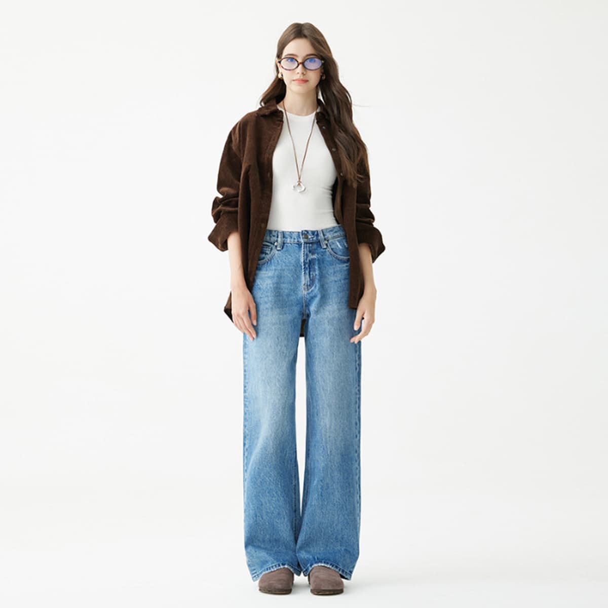 Женские джинсы свободного кроя из чистого хлопка, весна 2026, с высокой талией, стройнящие, светло-голубые, премиум-класса,...