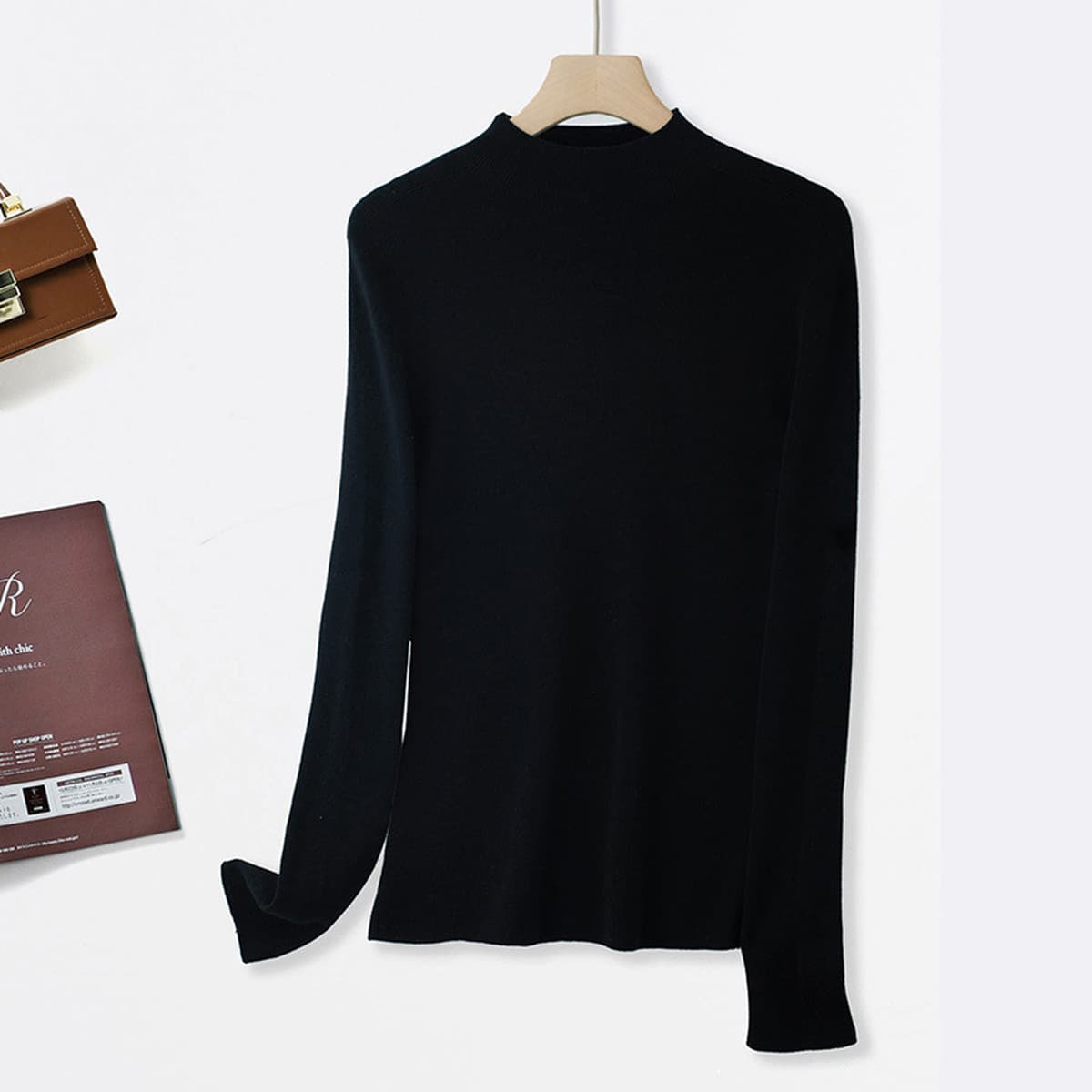 Мытье в машинном камвоне тонкая шерсть 100 шерстяных полуводолазок с высоким воротником трикотажная нижняя рубашка женский...