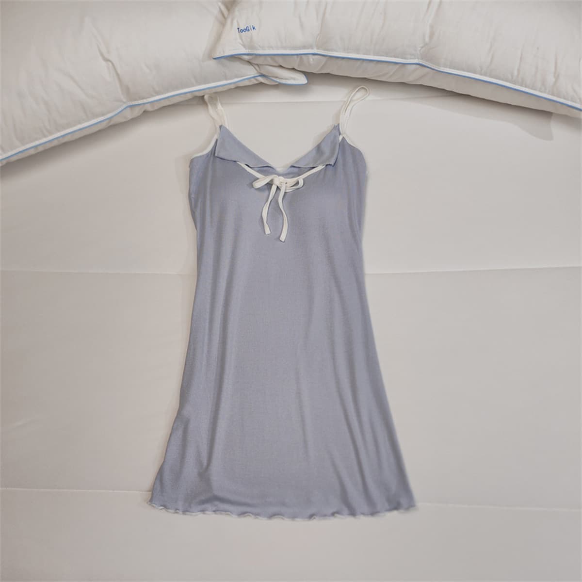 Ночная юбка с нагрудным ковриком Женское лето Сексуальная без рукавов Пижамная юбка Тонкое лето серая летнее платье