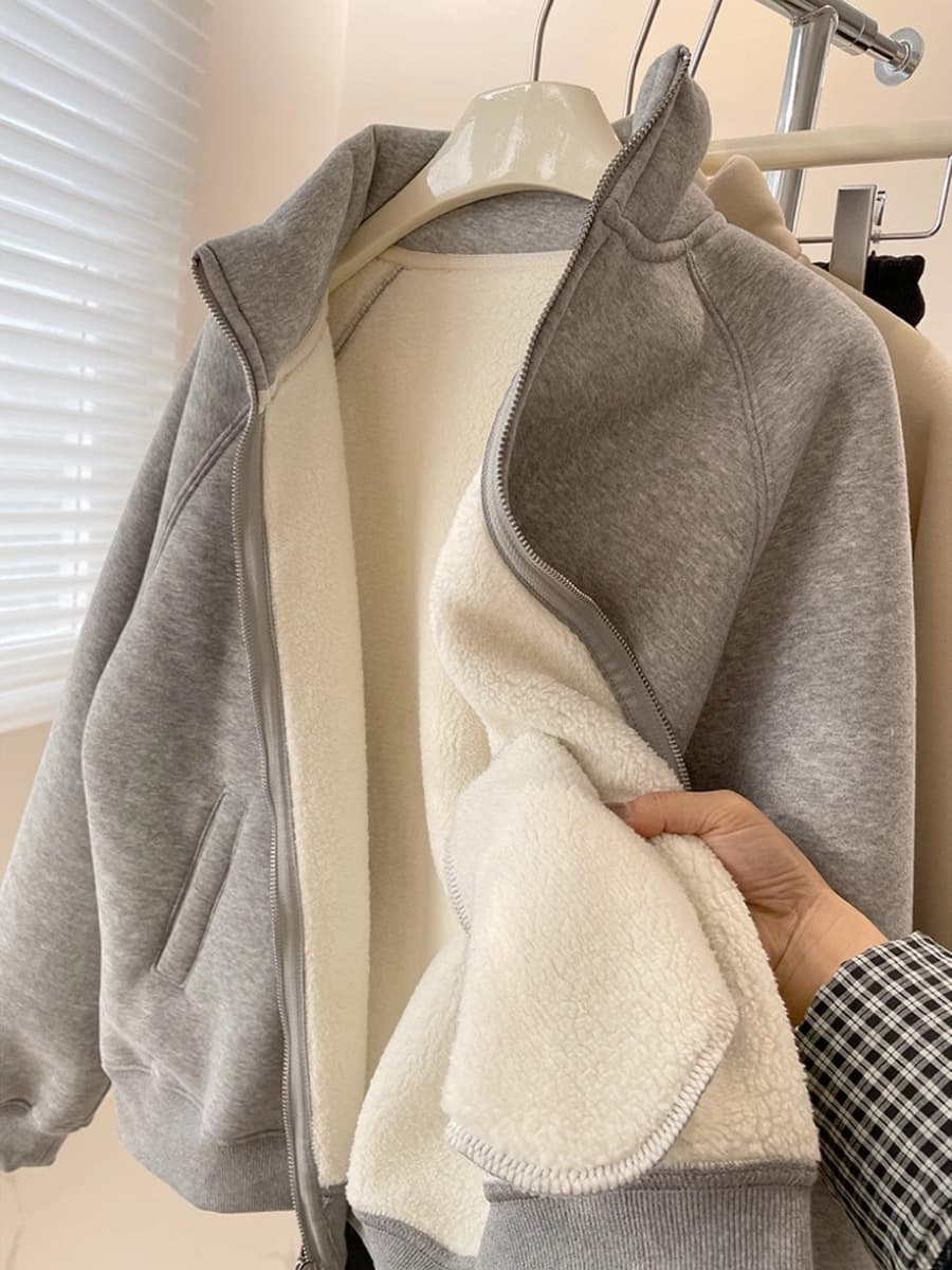 Маленькая обогреватель зимой! Толстый кашемировый свитер куртка женская поездка на дикий отдых теплый кардиган с молнией