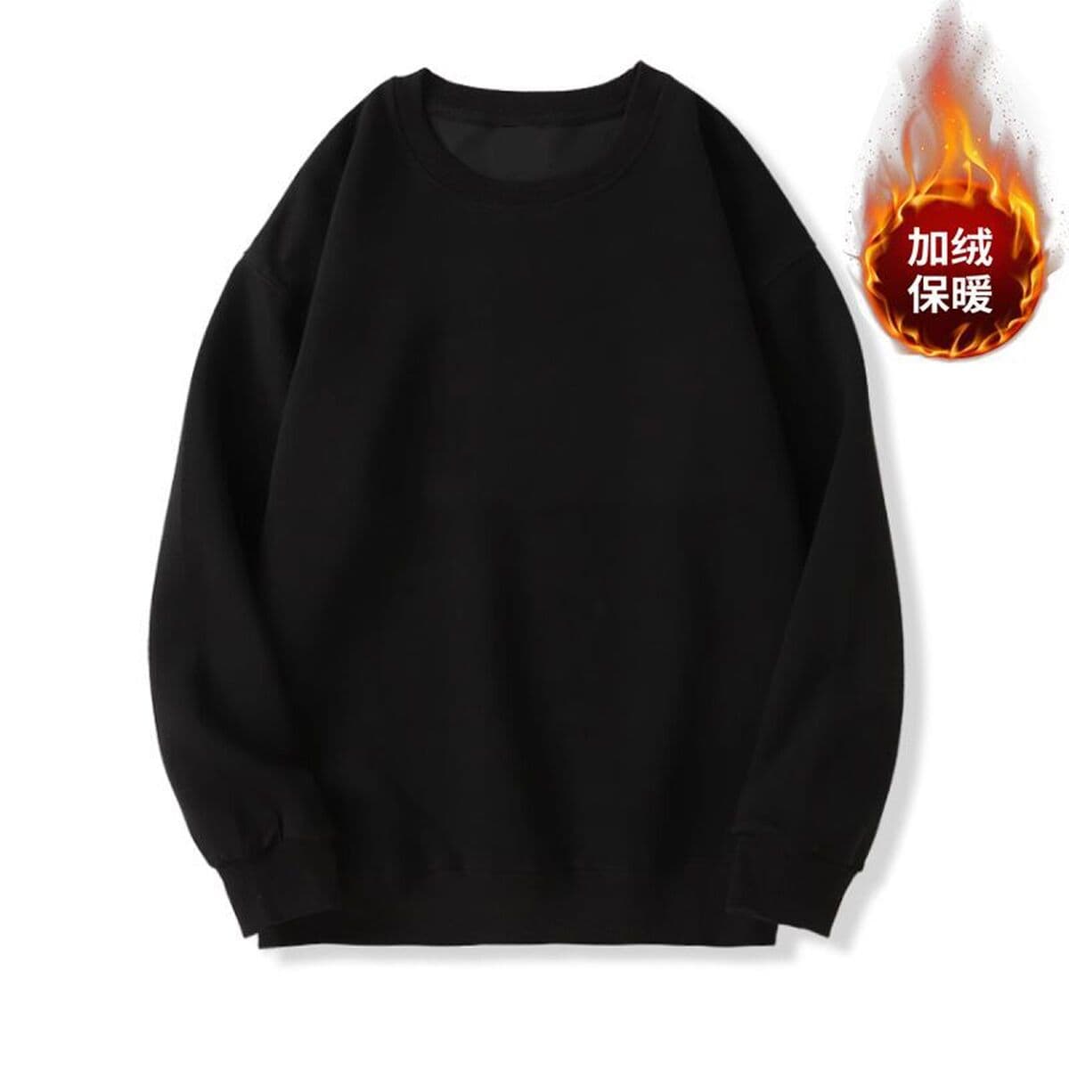 Трансграничная осенне-зимняя верхняя одежда, корейские женские топы, однотонная толстовка с круглым вырезом, свободная...