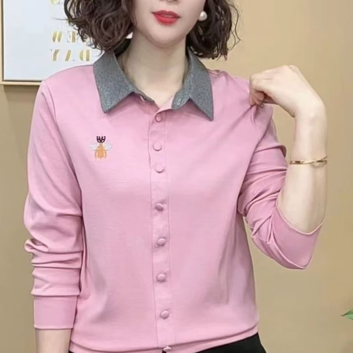 2025 новая стильная базовая рубашка для женщин, облегающая универсальная европейская футболка с длинным рукавом, внутренний...