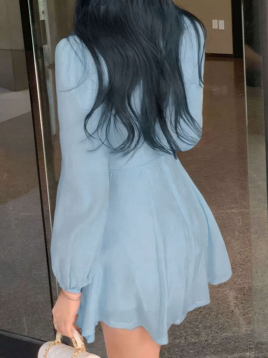 Элегантное французское женское летнее платье высокого класса в корейском стиле с квадратным вырезом, пышное высокое платье...