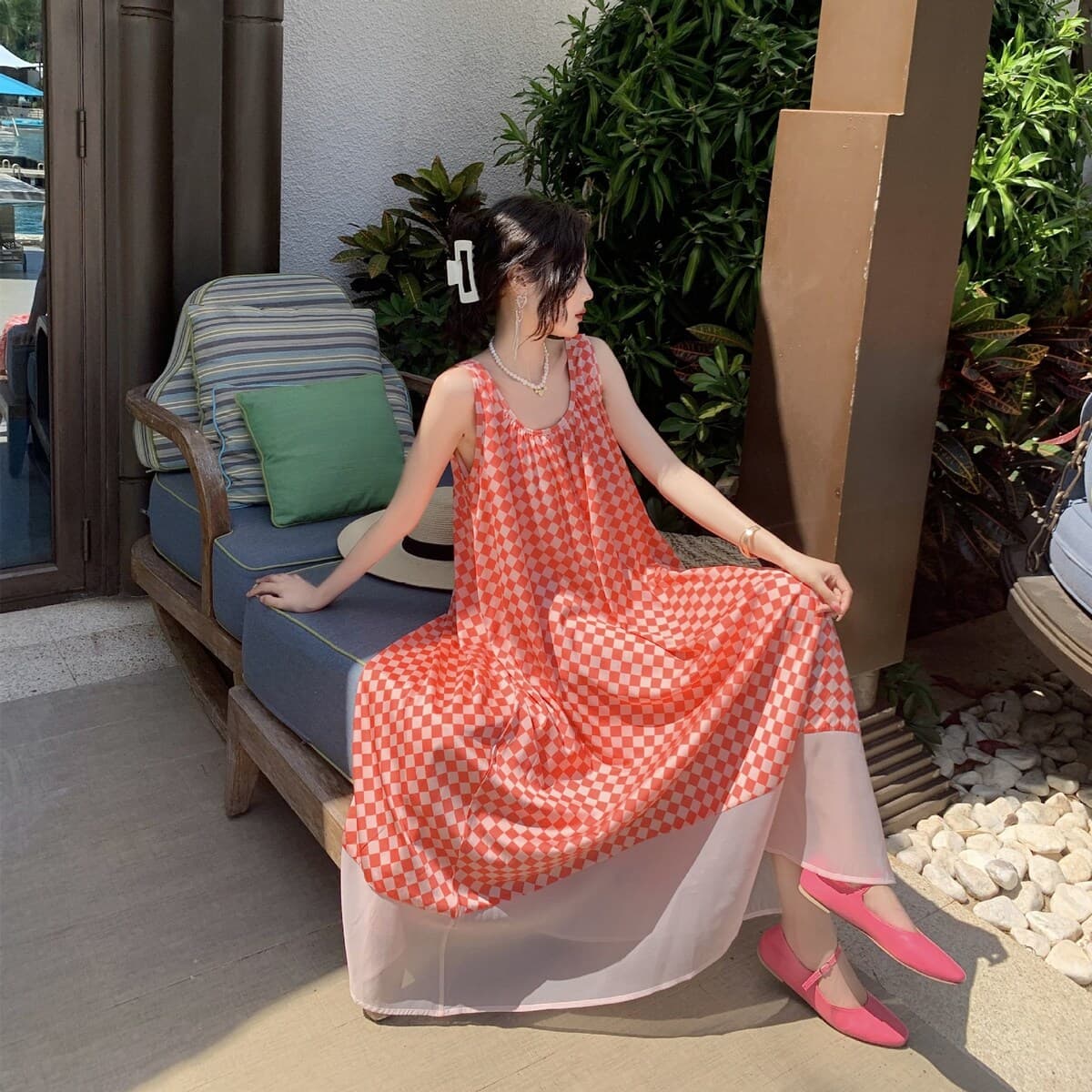 Розовое платье на бретелях с открытой спиной, большое супер свободное праздничное платье для похудения, элегантное большое...