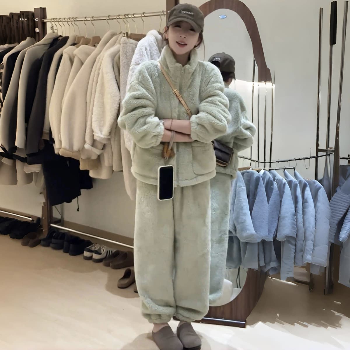 Осенняя и зимняя корейская теплая, пуховая и утолщая, теплая домашняя куртка носить свободную домашнюю одежду пижамы леди