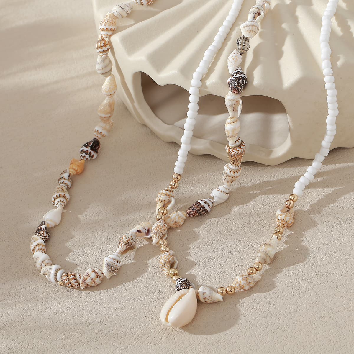 Европейское и американское трансграничное ювелирное ожерелье из бисера, пляжное ожерелье из натуральной ракушки,...