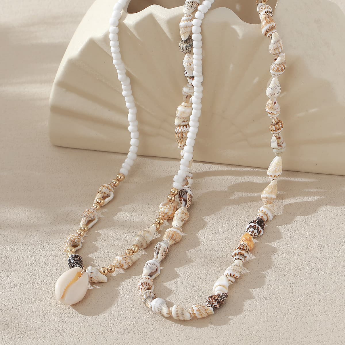 Европейское и американское трансграничное ювелирное ожерелье из бисера, пляжное ожерелье из натуральной ракушки,...