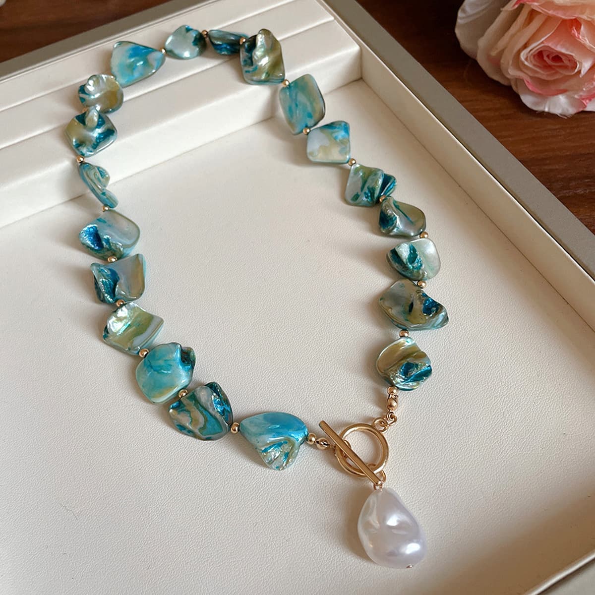 Богемное ожерелье из ракушек и бисера в стиле морского курорта, модная цепочка на ключицу, элегантное универсальное...