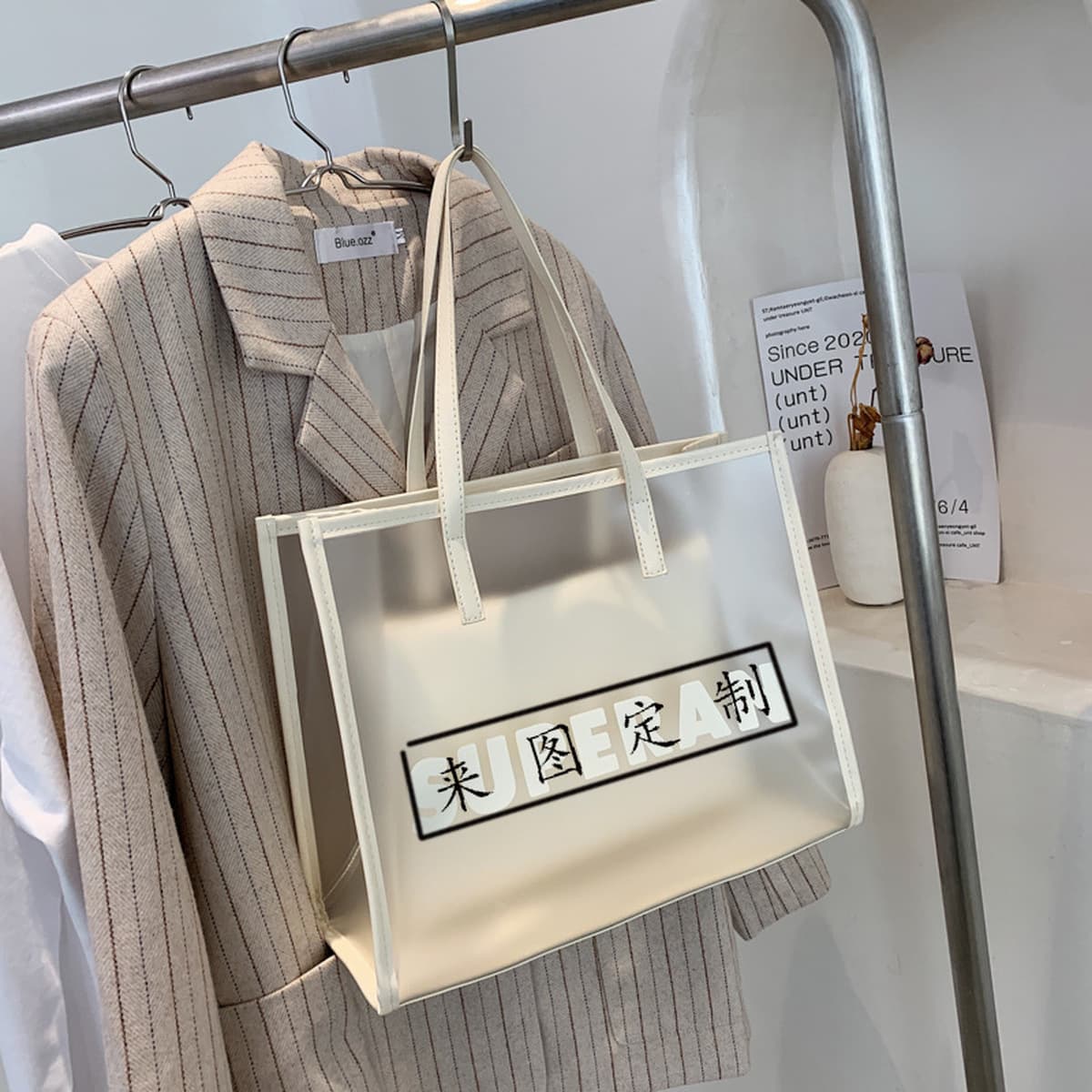 Сумка большая емкость женская сумка на плечо универсальный желе прозрачная сумка 2024 новая летняя пляжная мода сумка Toter