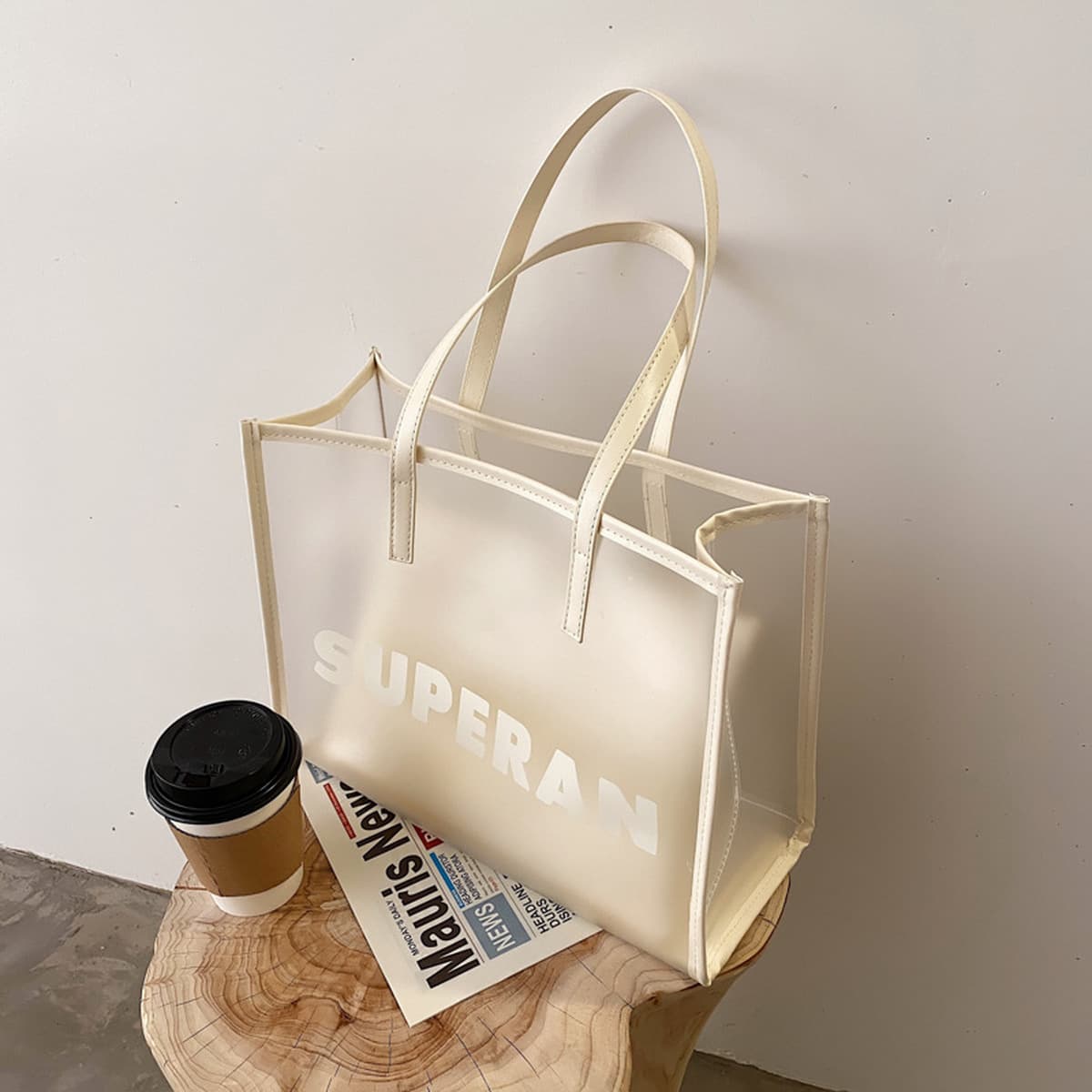 Сумка большая емкость женская сумка на плечо универсальный желе прозрачная сумка 2024 новая летняя пляжная мода сумка Toter