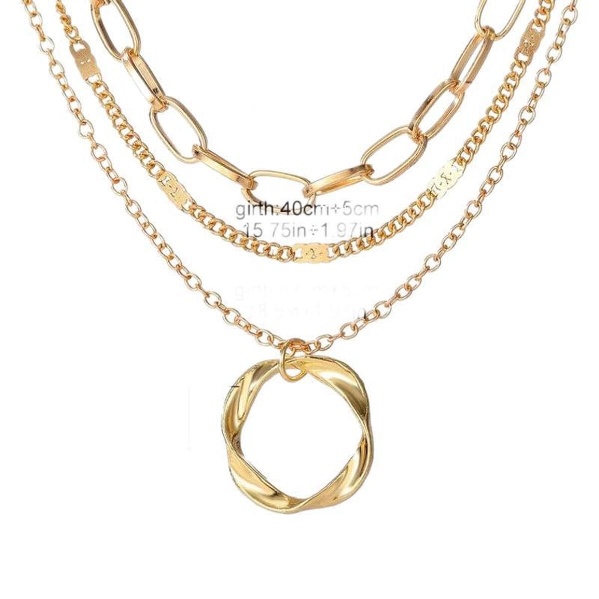 2024 лето новый европейский и американский трансграничный мода личность многослойное ожерелье многослойное пляжный кулон...