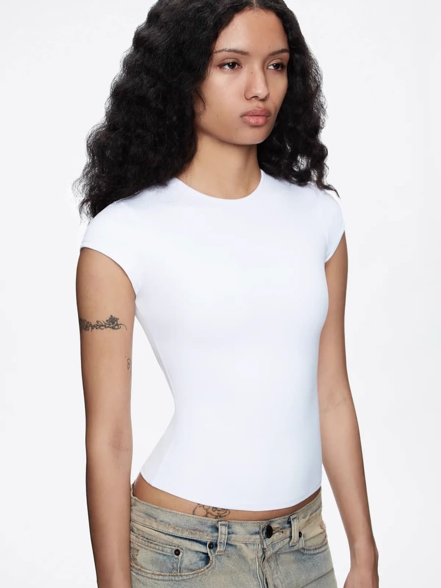 Пятно tankair Spice Girl для кожи обнаженная эластичная бодибилдс фитнес с маленькими летающими рукавами