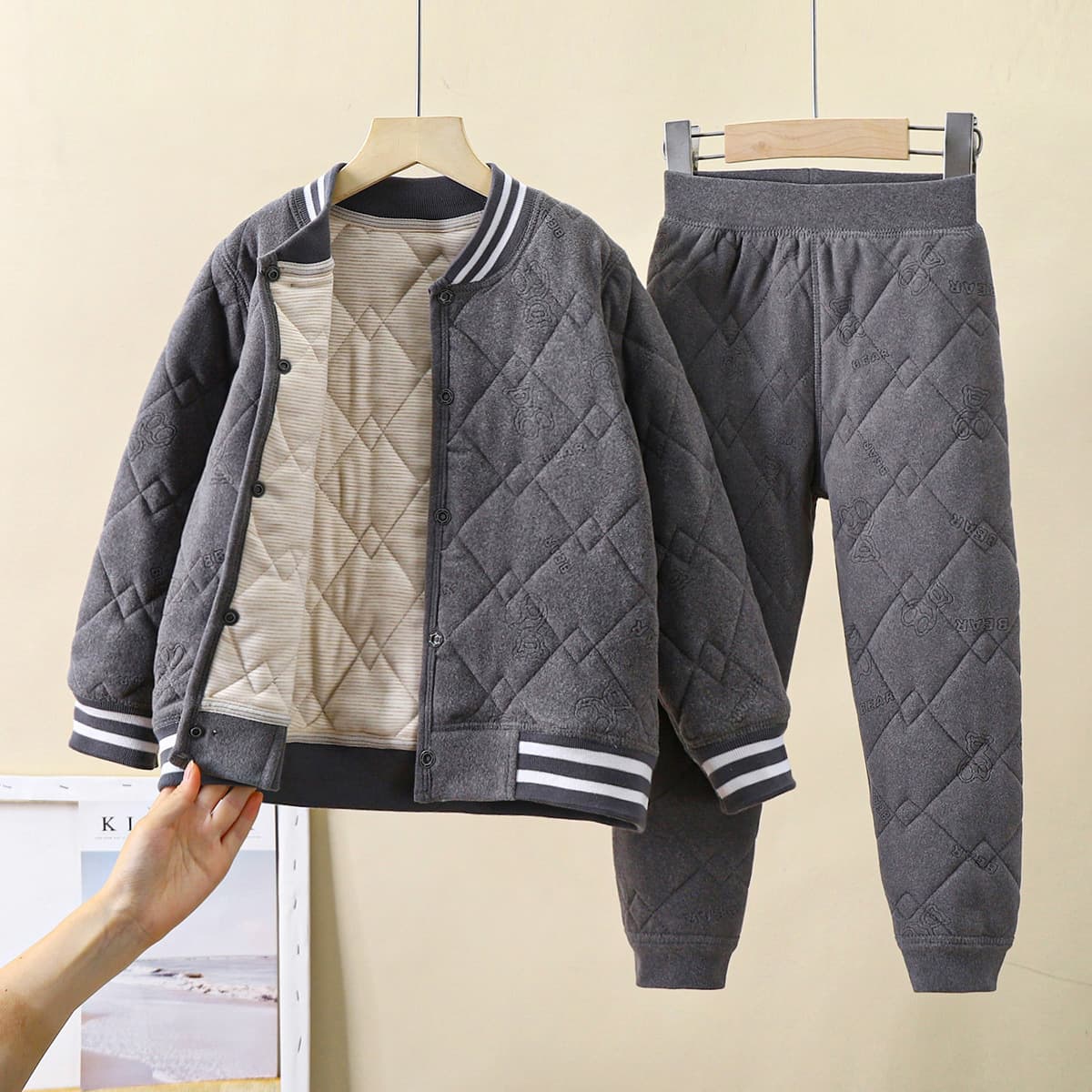 Детская школьная форма артефакт осень-зима новый трехслойный стеганый хлопок для мальчиков