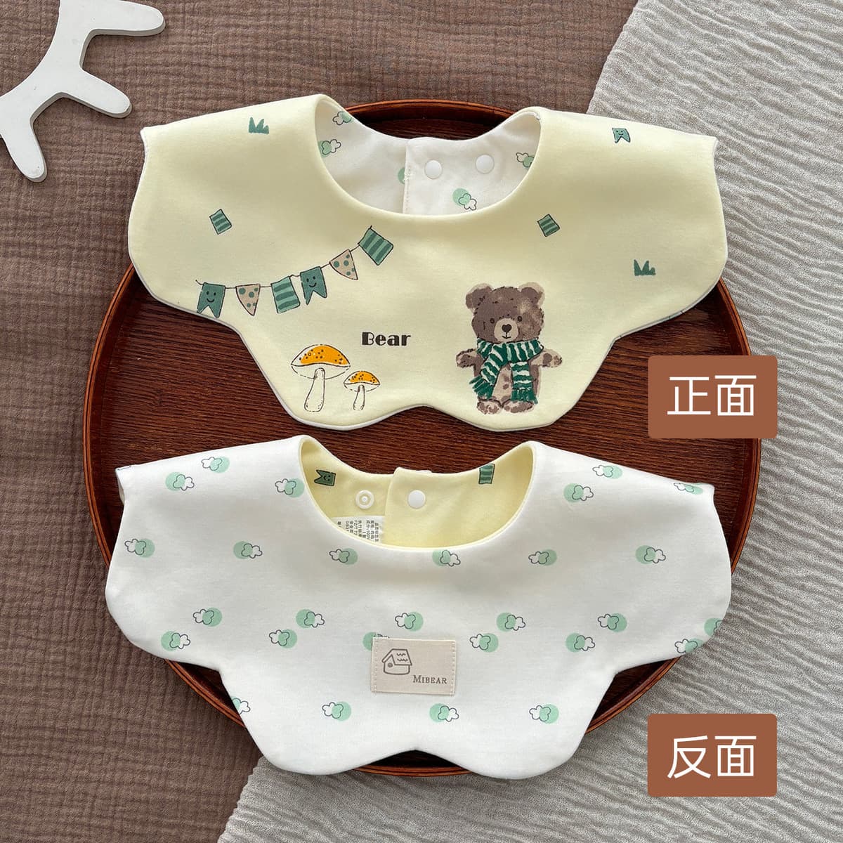 Двусторонний увеличенный водонепроницаемый нагрудник Yiwanbao для младенцев 0-2 лет, тип A, из чистого хлопка