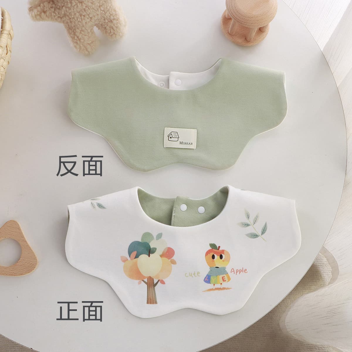 Двусторонний увеличенный водонепроницаемый нагрудник Yiwanbao для младенцев 0-2 лет, тип A, из чистого хлопка