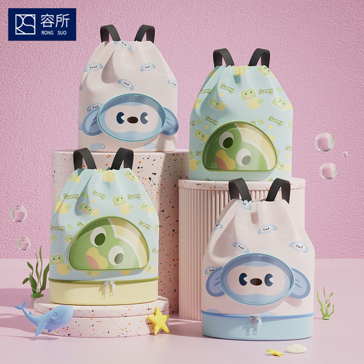 Летний мультфильм детская сумка для купания сухая и влажная отделка с обувным купальником сумка для хранения сумка дорожная...