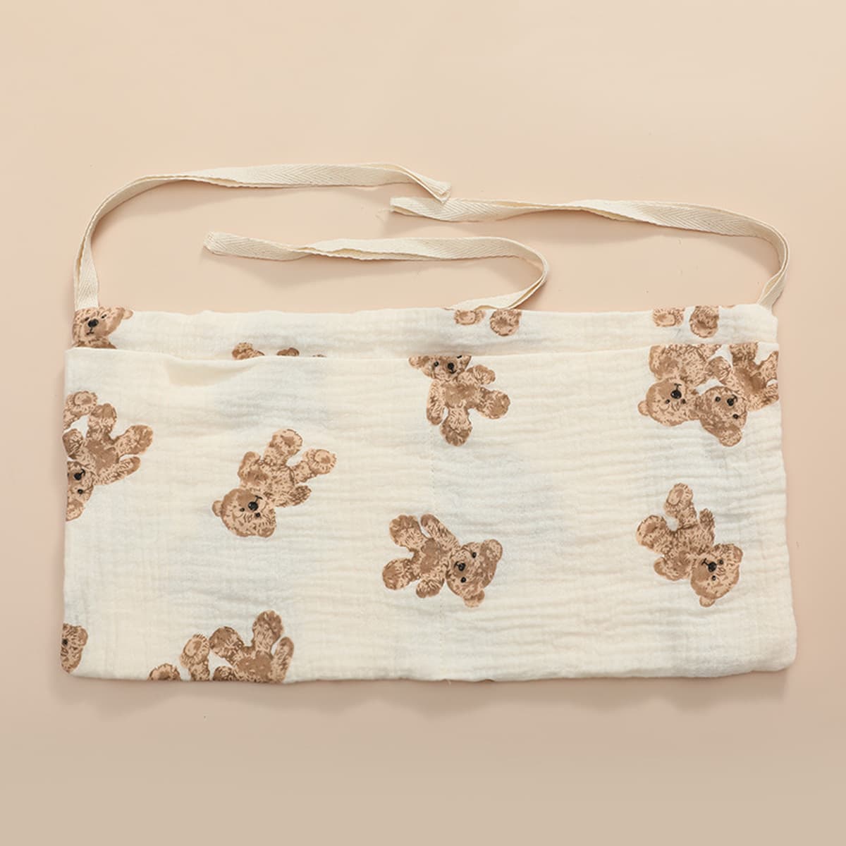 Европейская и американская двухслойная детская прикроватная сумка из чистого хлопка с двойным карманом для подвешивания...