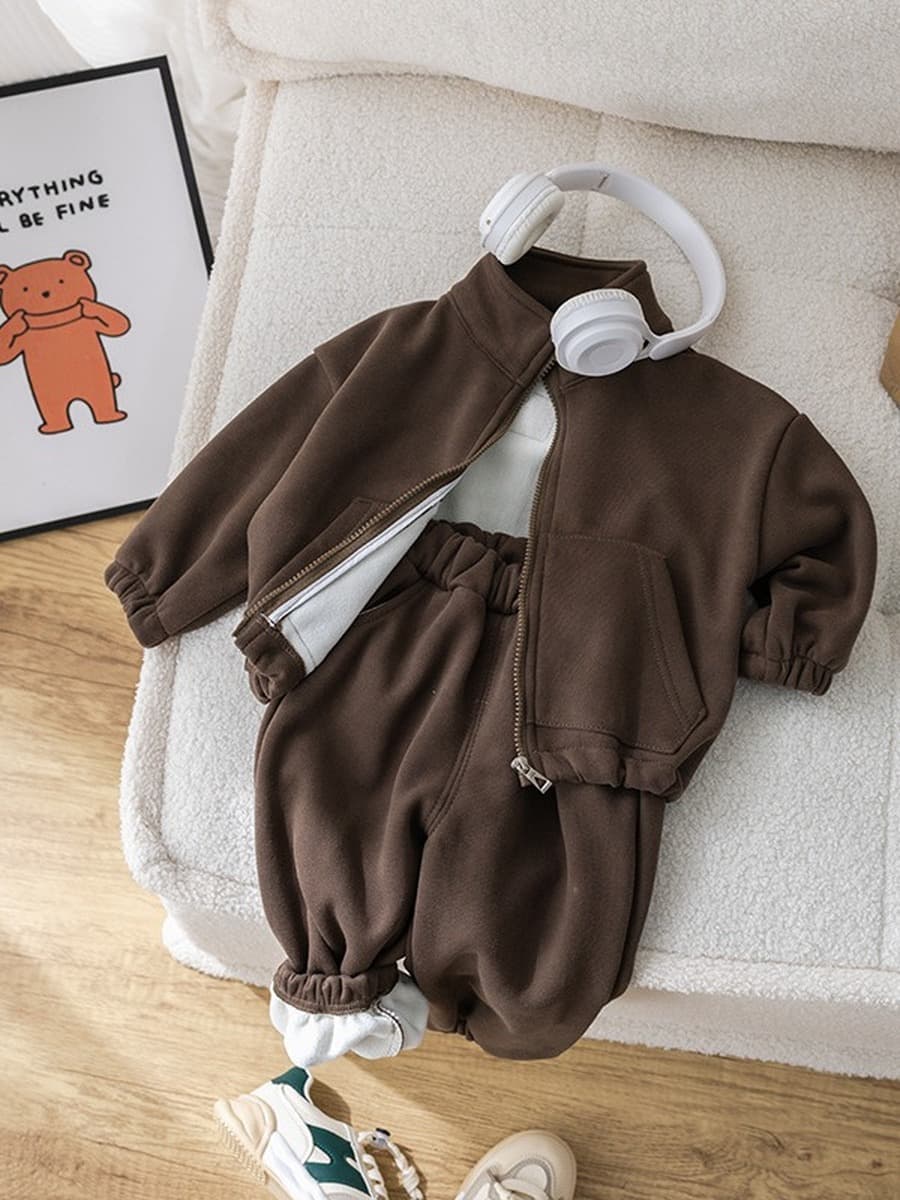 Детский зимний костюм Новый цельный бархатный Повседневный Спортивный Плащ на молнии с флисовой подкладкой От 1 до 5 лет...