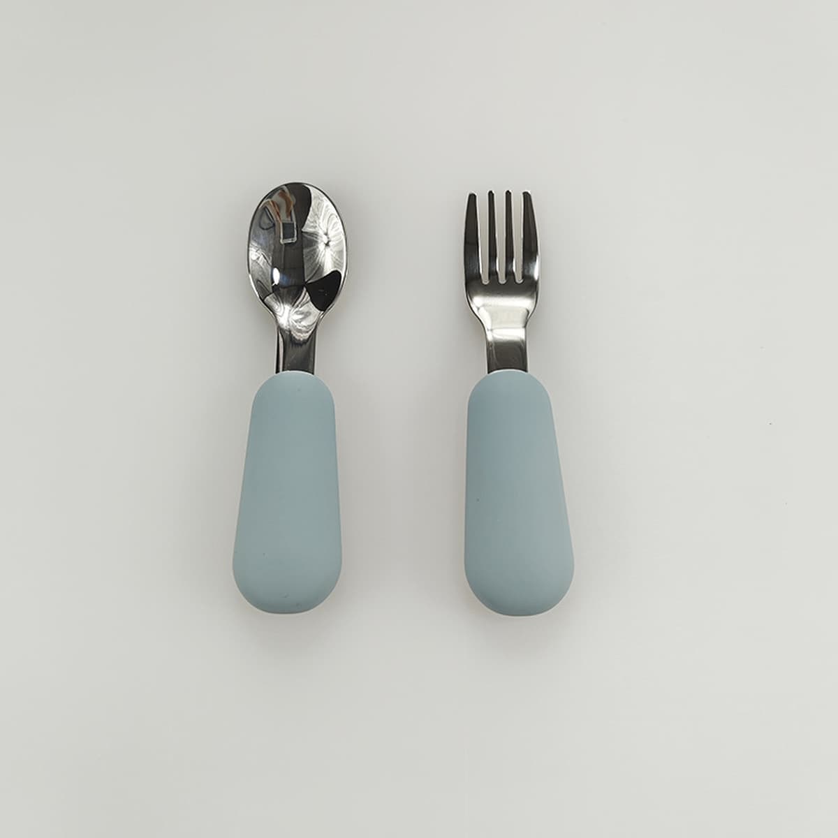 Детская вилка из нержавеющей стали, ложка, силиконовая ручка для еды, короткая ручка, дополнительная посуда для детского...
