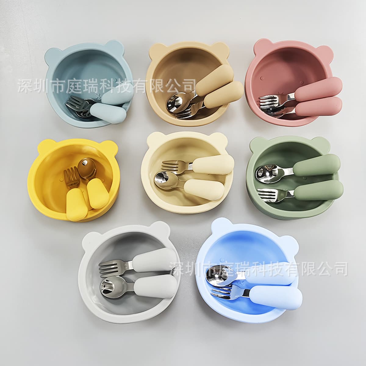 Детская вилка из нержавеющей стали, ложка, силиконовая ручка для еды, короткая ручка, дополнительная посуда для детского...