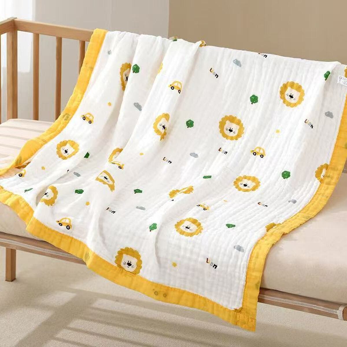 Детское одеяло весна-осень из чистого хлопка высокой плотности, шестислойное Марлевое банное полотенце, утолщенное...
