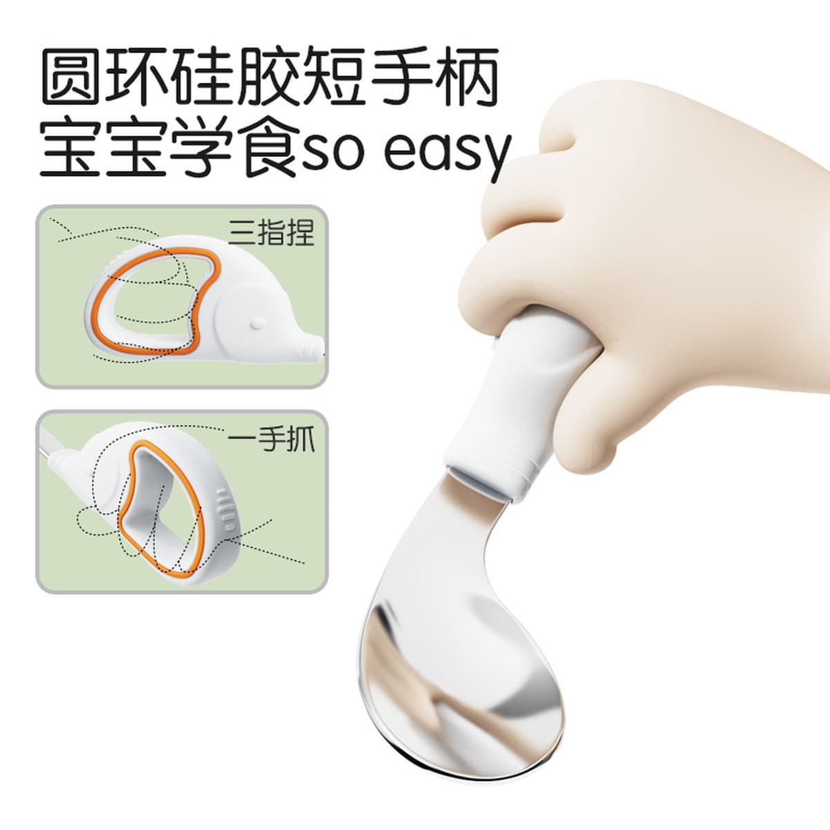 Детская ложка из нержавеющей стали кольцо вилка ложка набор тренировочная ложка