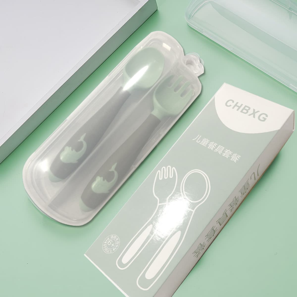 Baby Learn to Eat Тренировочная ложка, вилка, бытовая детская столовая посуда, ложка с кривой головой, локтевая ложка,...