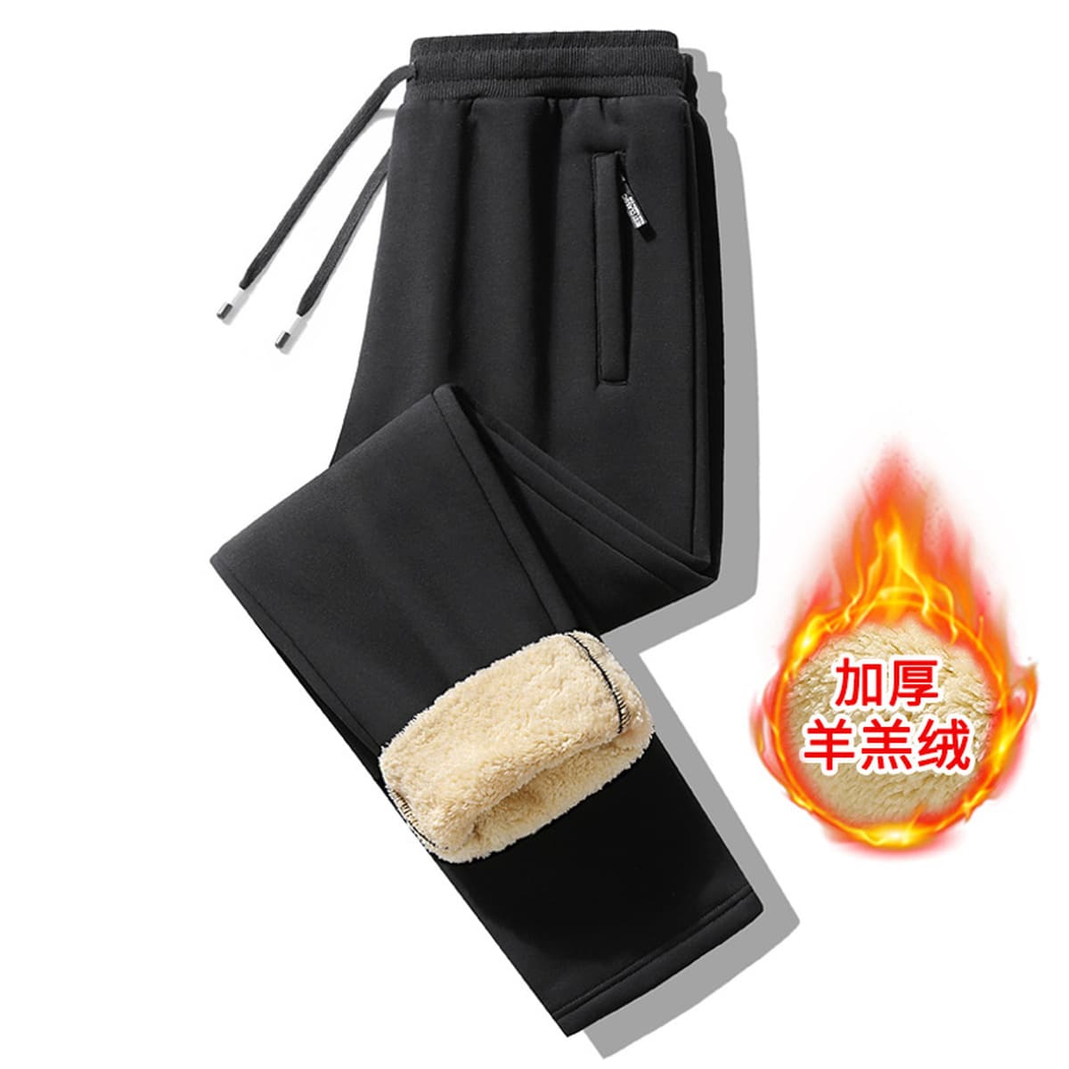 Мужские брюки из овечьей шерсти с флисовой подкладкой, мужские зимние брюки, молодежные спортивные брюки, мужские утепленные...