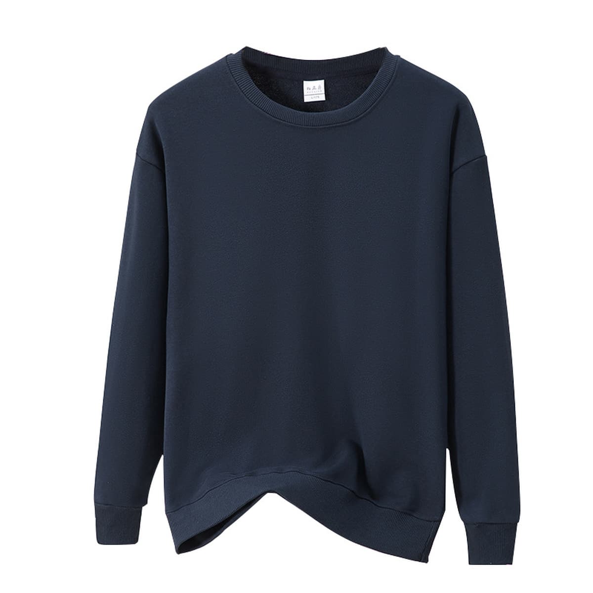 Осенний мужской большой махорчатый хлопчатобумажный свитер свободный пуловер с длинными рукавами и нижней рубашкой с диким...