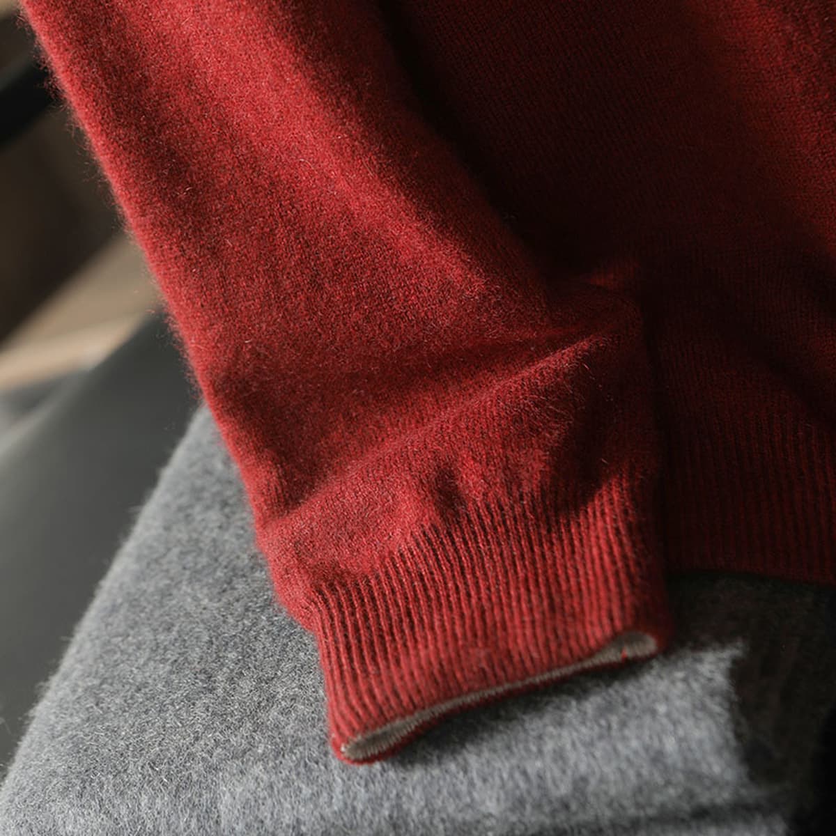 Двусторонний толстый кардиган на молнии с половинным воротником мужской 100% чистый горный кашемировый свитер свободный...