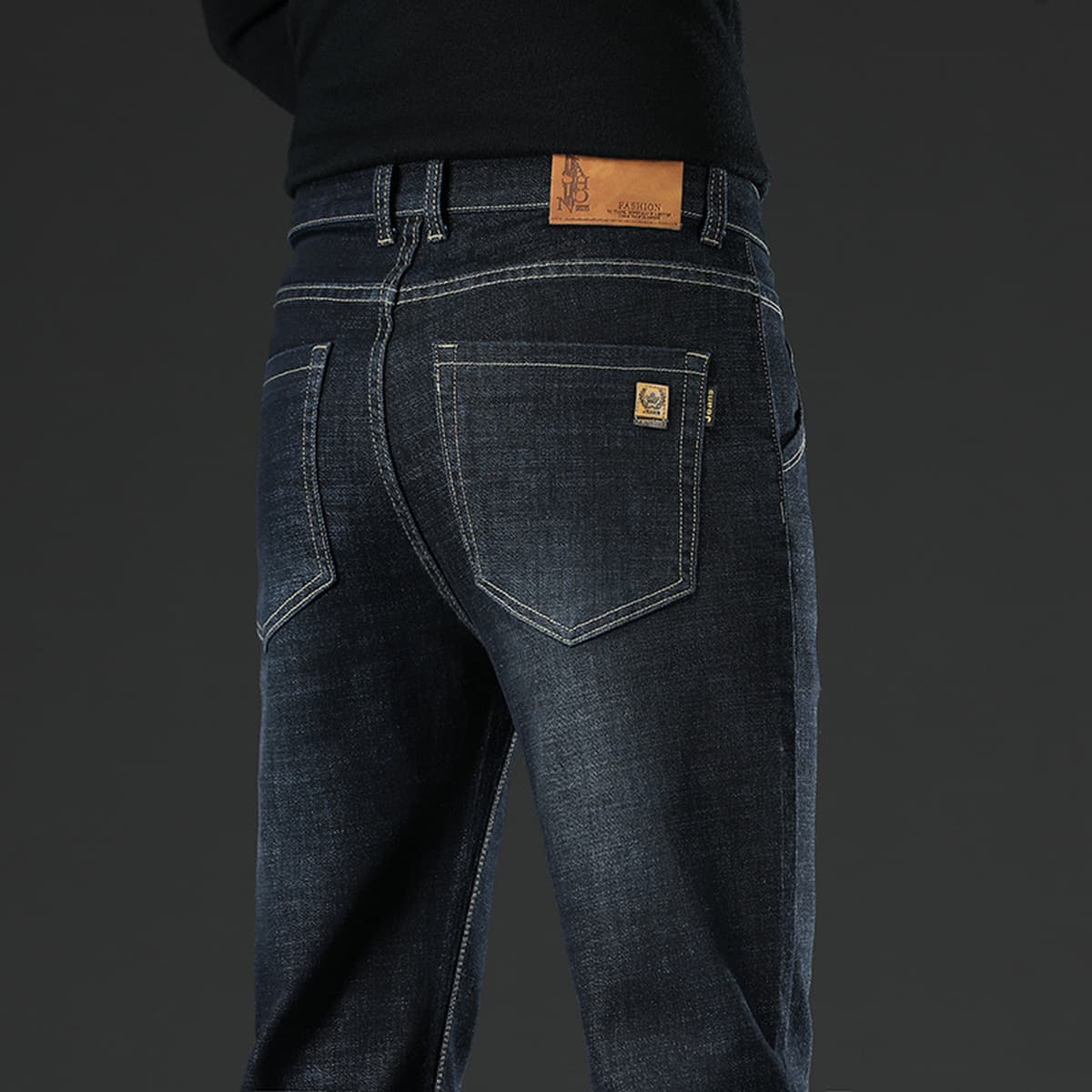 Зимние бархатные джинсы мужское качество рыхлые прямые удобные мужские брюки среднего возраста папа мужские брюки с высокой...