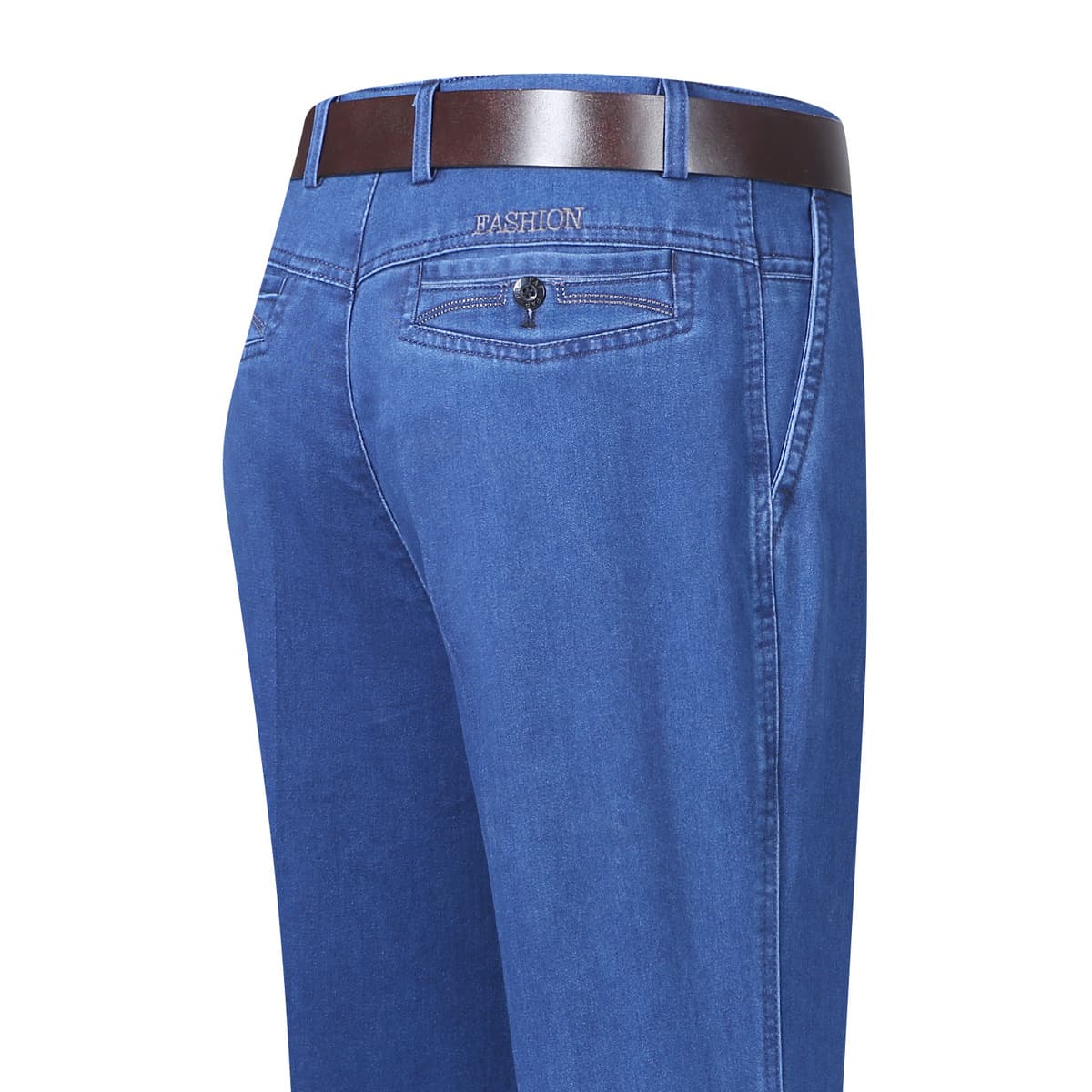 Мужские джинсы среднего возраста эластичные с высокой талией и глубокой прямой прямой свободный средний и пожилой папа брюки...