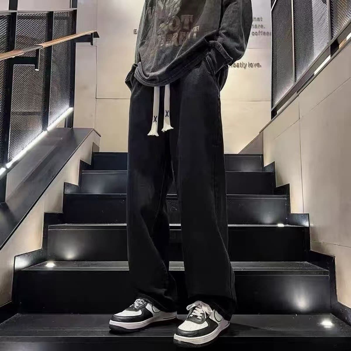 Мужские джинсы в стиле ретро на весну и осень прямые свободные брендовые штаны Tide American High Street Joker повседневные...