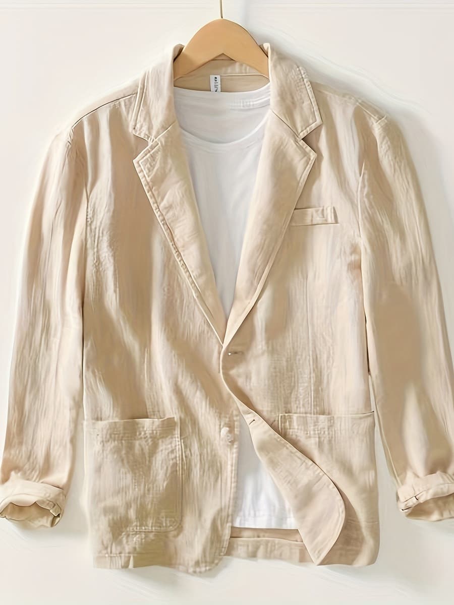 Мужская одежда через границу Популярный мужской повседневный костюм Amazon однослойная куртка однотонная повседневная модная...