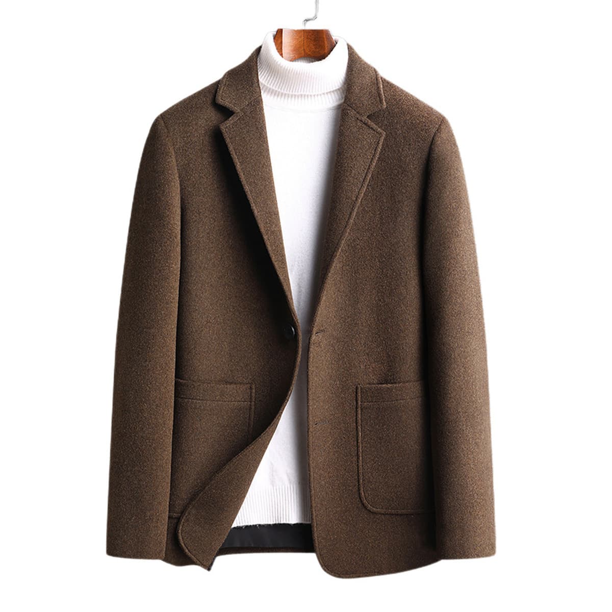 Новая осенне-зимняя модель: мужской шерстяной пиджак, деловой повседневный стиль, элегантный шерстяной костюмный пиджак для...