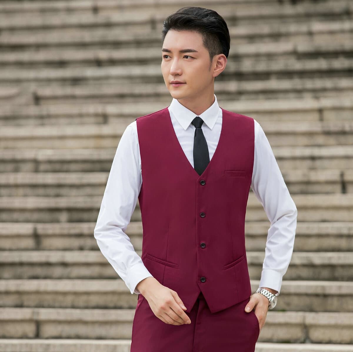 Модный новый летний новый костюм, Модный повседневный жилет, белая рубашка, брюки, мужские рабочие прямые брюки, мужские