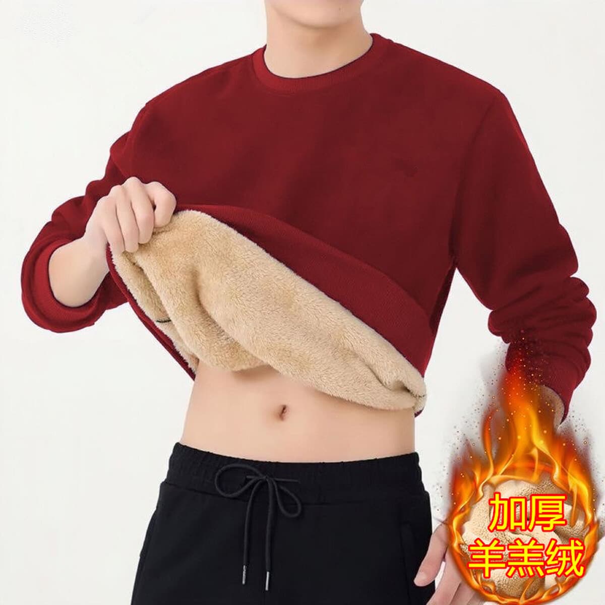 Зимний кашемировый свитер с круглым вырезом