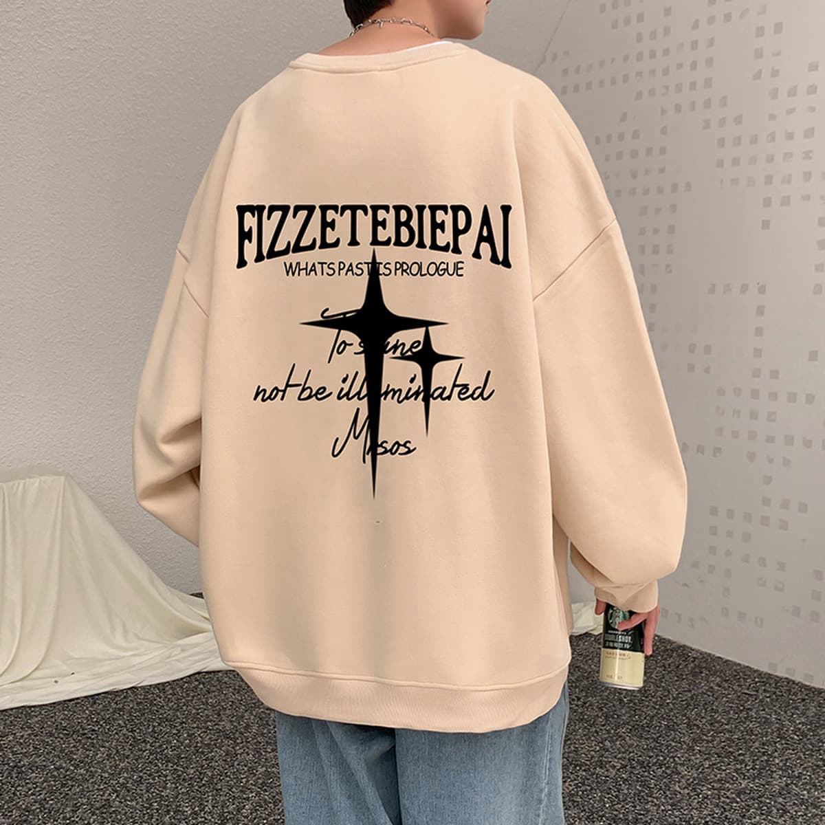 Толстовка с круглым воротником мужской осенью и зимой