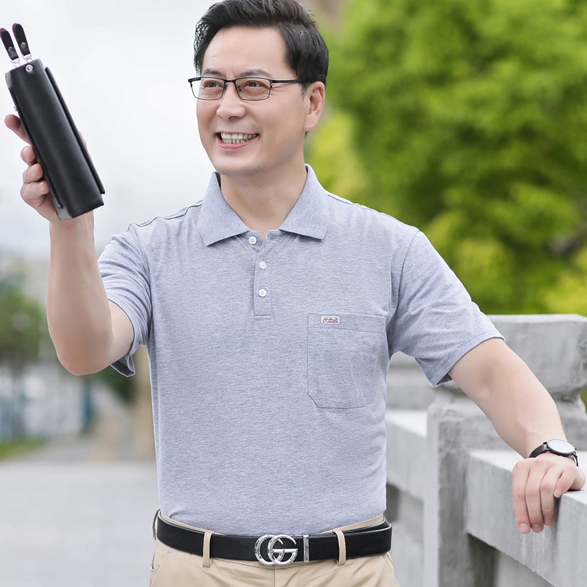 Новая красная одежда для папы среднего возраста, мужская летняя одежда, этот год жизни, футболка с коротким рукавом для...