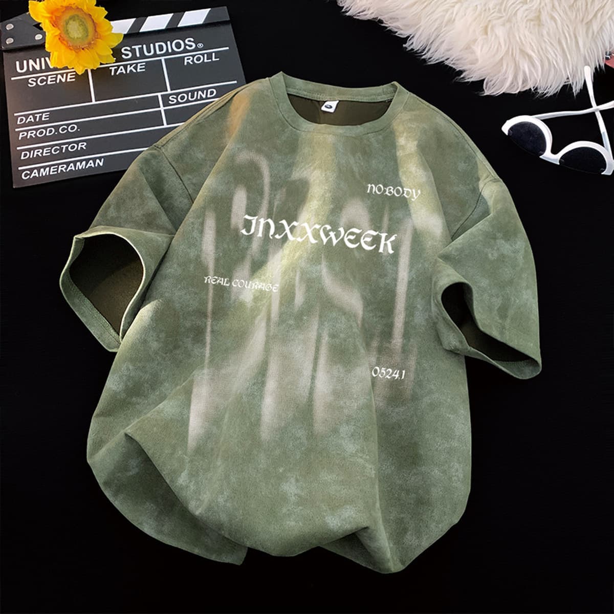 Летняя модная мужская футболка из чистого хлопка с короткими рукавами в американском стиле, свободного кроя, большого...