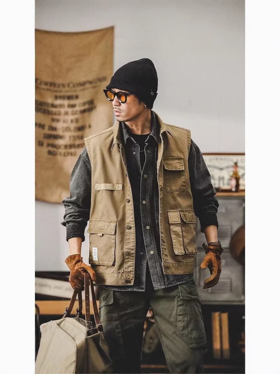 Мужская куртка 2025, новая американская ретро-модная брендовая куртка для охоты и рыбалки на открытом воздухе, короткая...