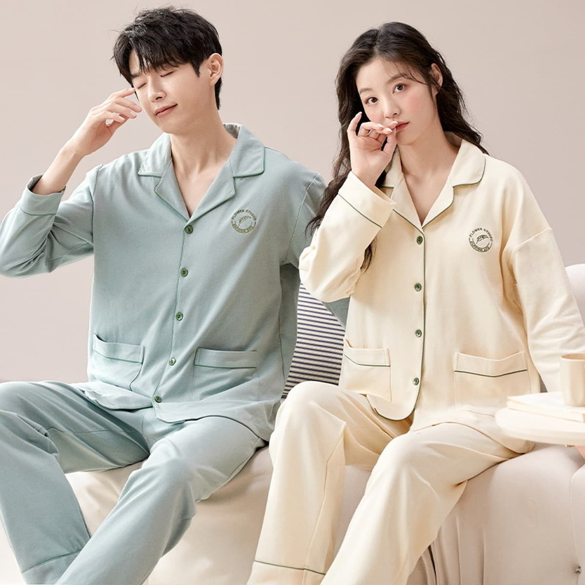 Строго отобранные удобные пижамные пары осенью и зимой хлопок досуг можно носить на улице