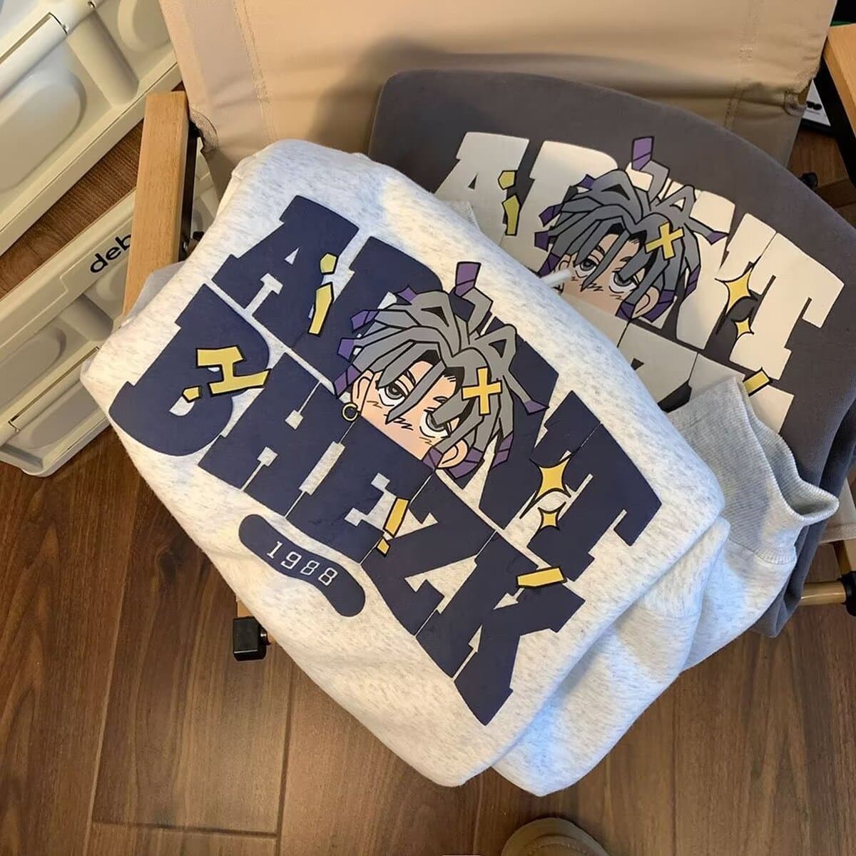 Американская толстовка с капюшоном и принтом, модные брендовые мужские топы, осень-зима 2024, новая свободная бархатная...