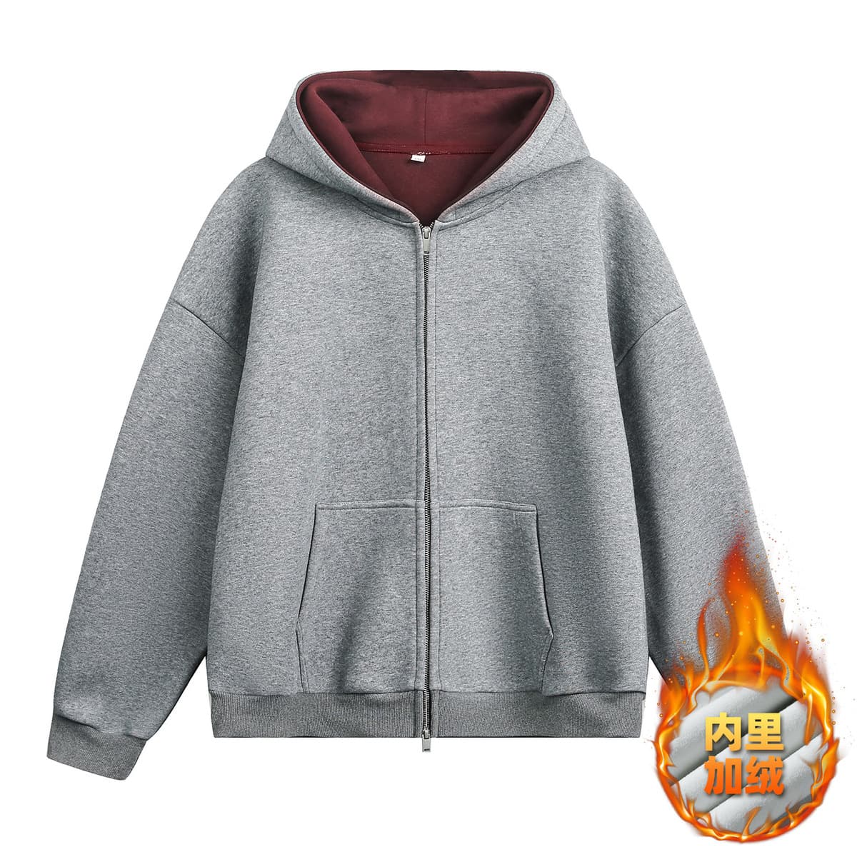 380 г тяжелая толстовка с капюшоном контрастного цвета на подкладке, мужская осенняя спортивная свободная куртка-кардиган,...