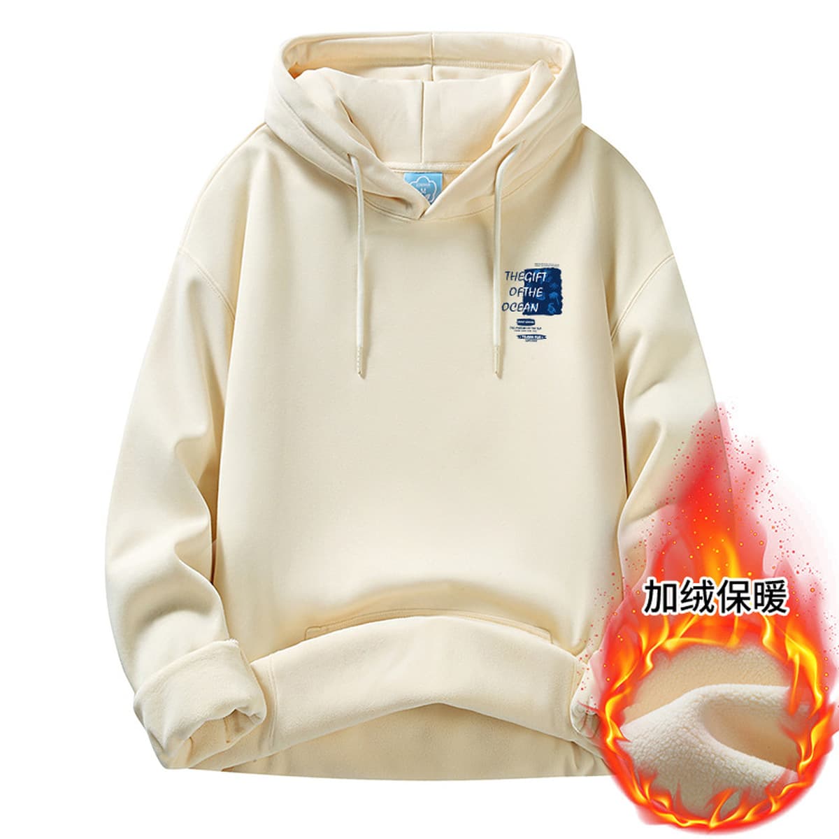 Осенние и зимние мужские толстовки с капюшоном, на флисовой подкладке, модные брендовые, молодежная повседневная одежда,...
